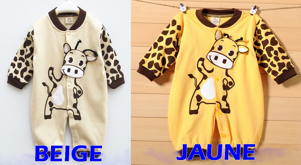 pyjama girafe beige ou jaune